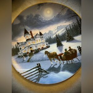 I'll be Home for Christmas Plate Scenes of American Christmas Plate Wm Perry 8"